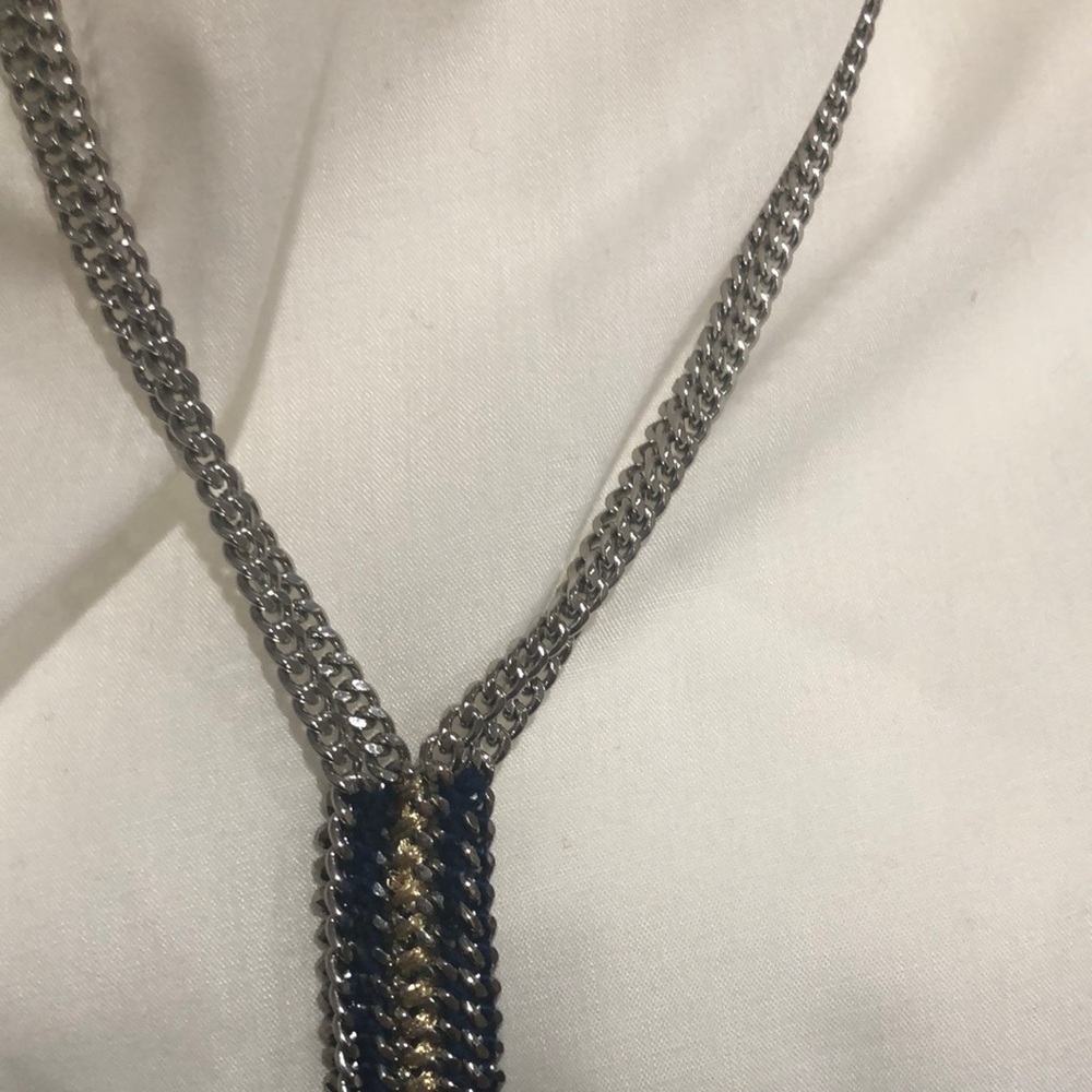 Stella & Dot Tessa Fringe Silver Toned Necklace - Picture 6 of 10